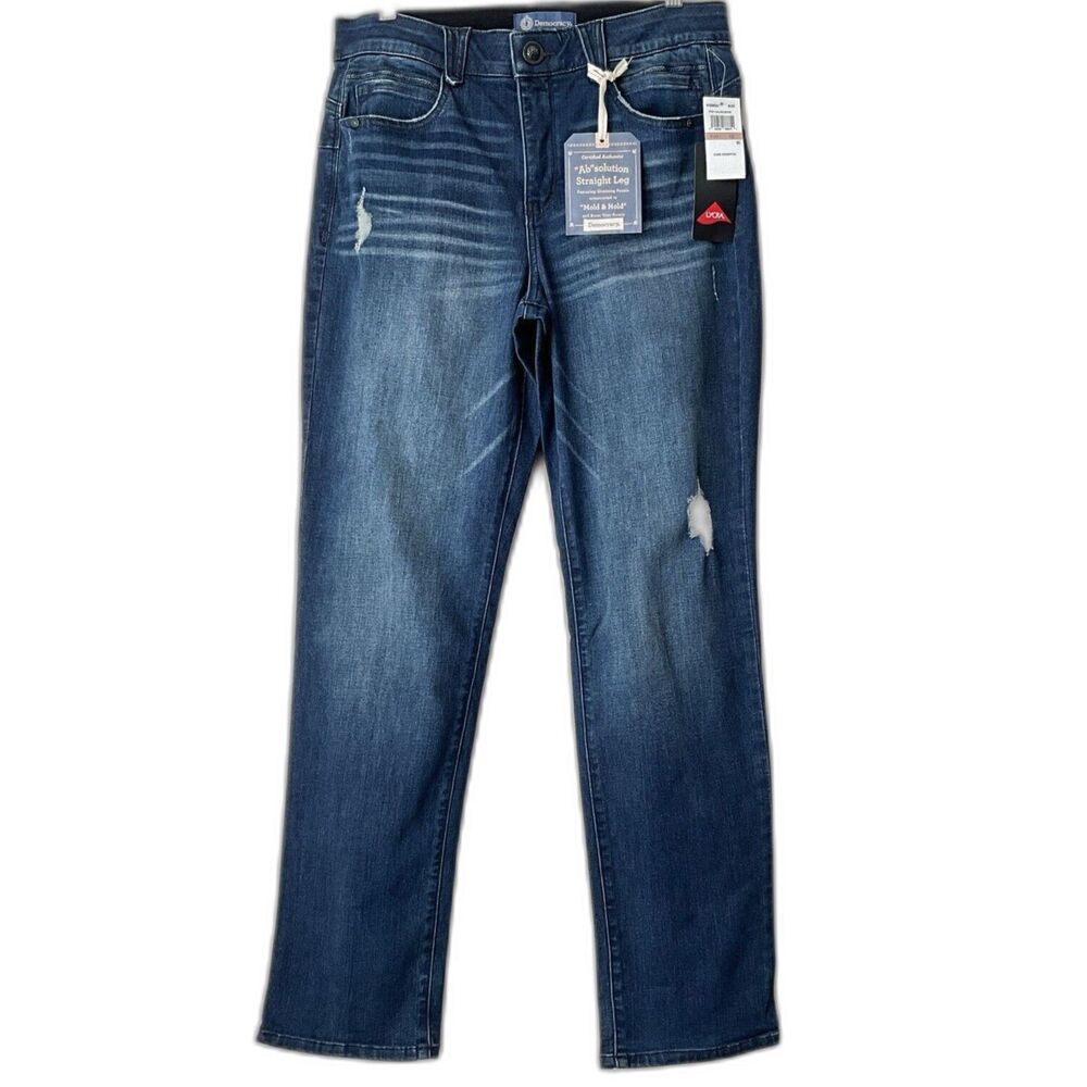 Democracy Straight Leg Ab Solution Curve Equality Jeans Blue 12 - Picture 2 of 11